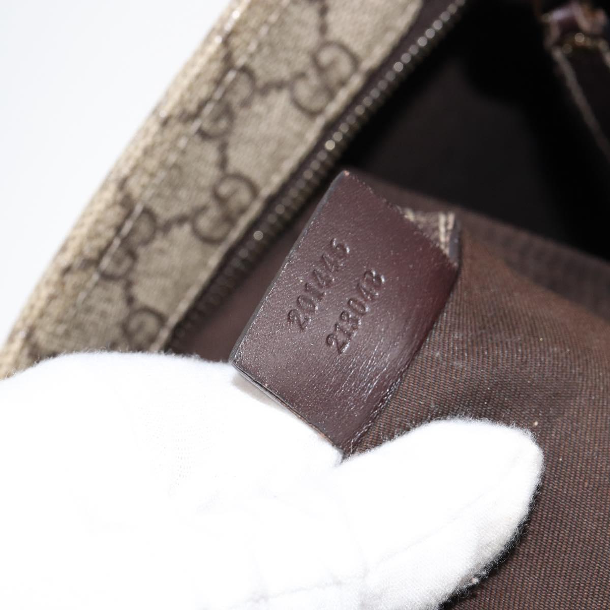 GUCCI GG Supreme Shoulder Bag PVC Beige Gold 201446 Auth yk19779