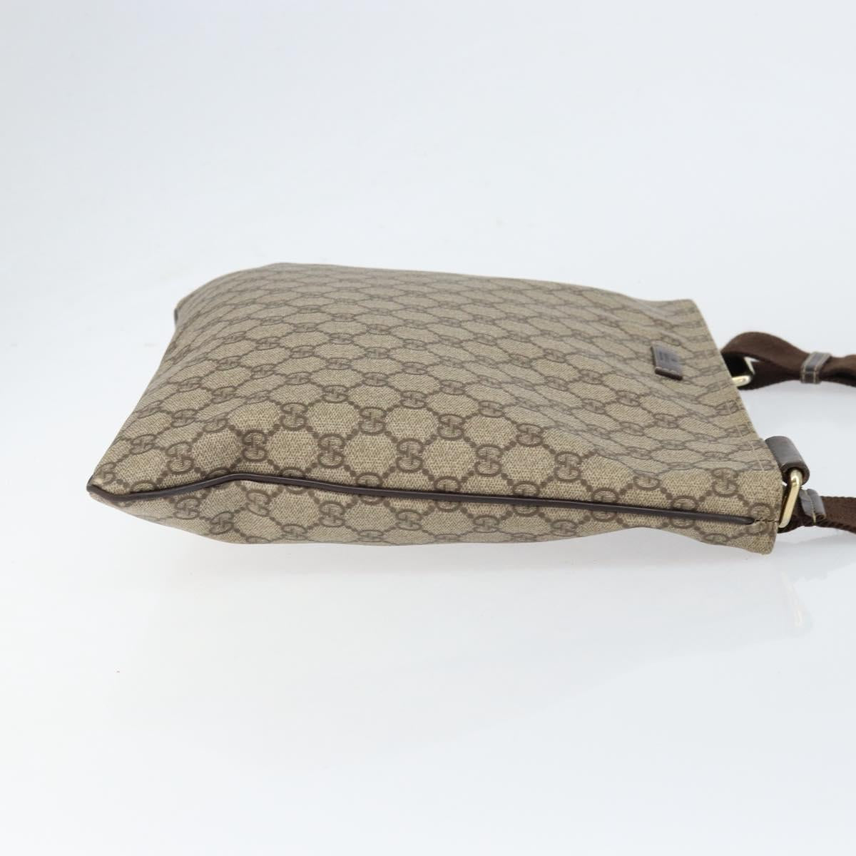 GUCCI GG Supreme Shoulder Bag PVC Beige Gold 201446 Auth yk19779