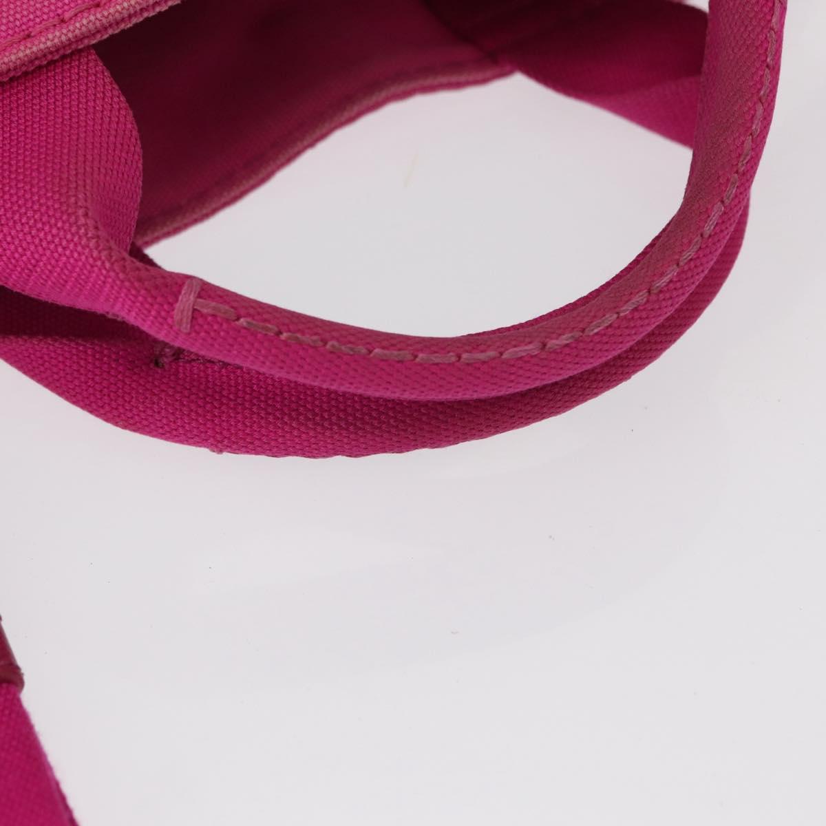 PRADA Canapa PM Hand Bag Canvas 2way Pink Gold Auth yk19785