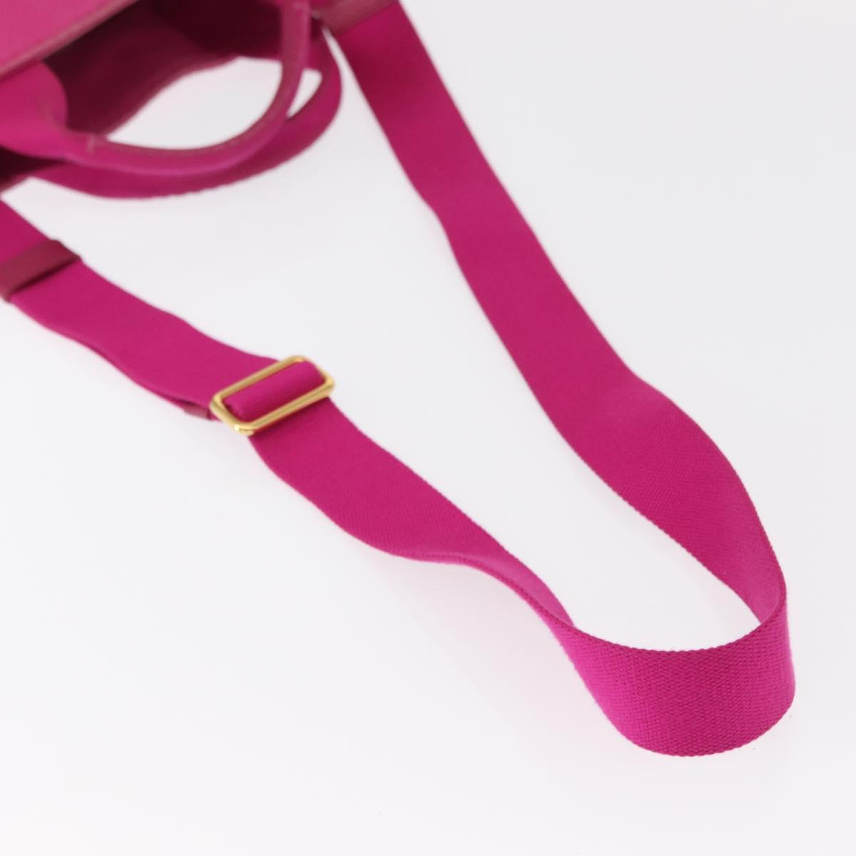 PRADA Canapa PM Hand Bag Canvas 2way Pink Gold Auth yk19785