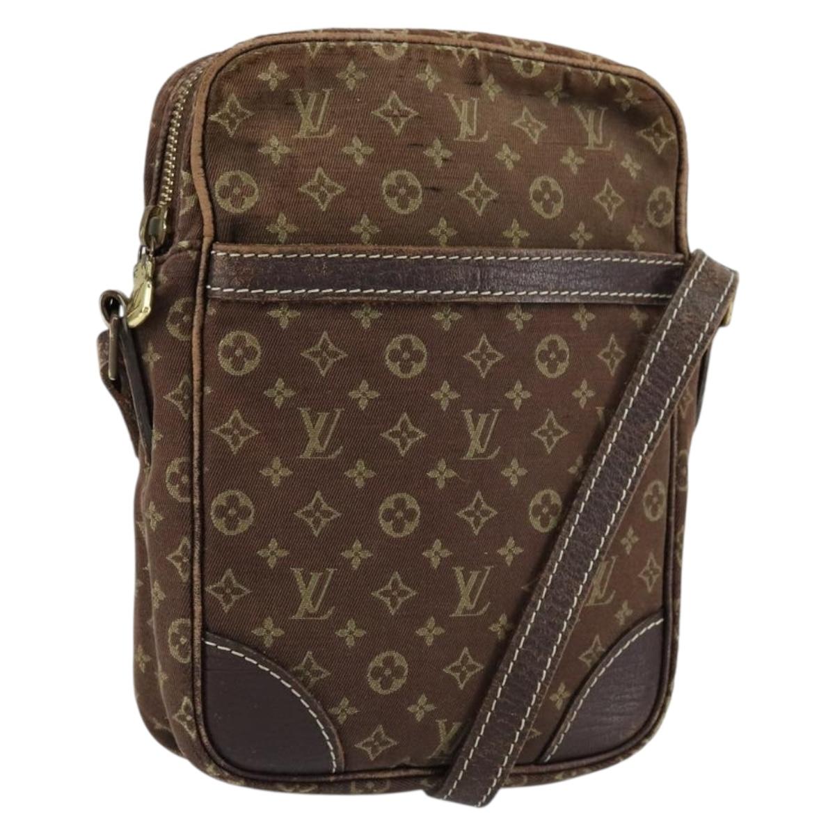 LOUIS VUITTON Monogram Mini Lin Danube Shoulder Bag Ebene M95228 LV Auth yk19789