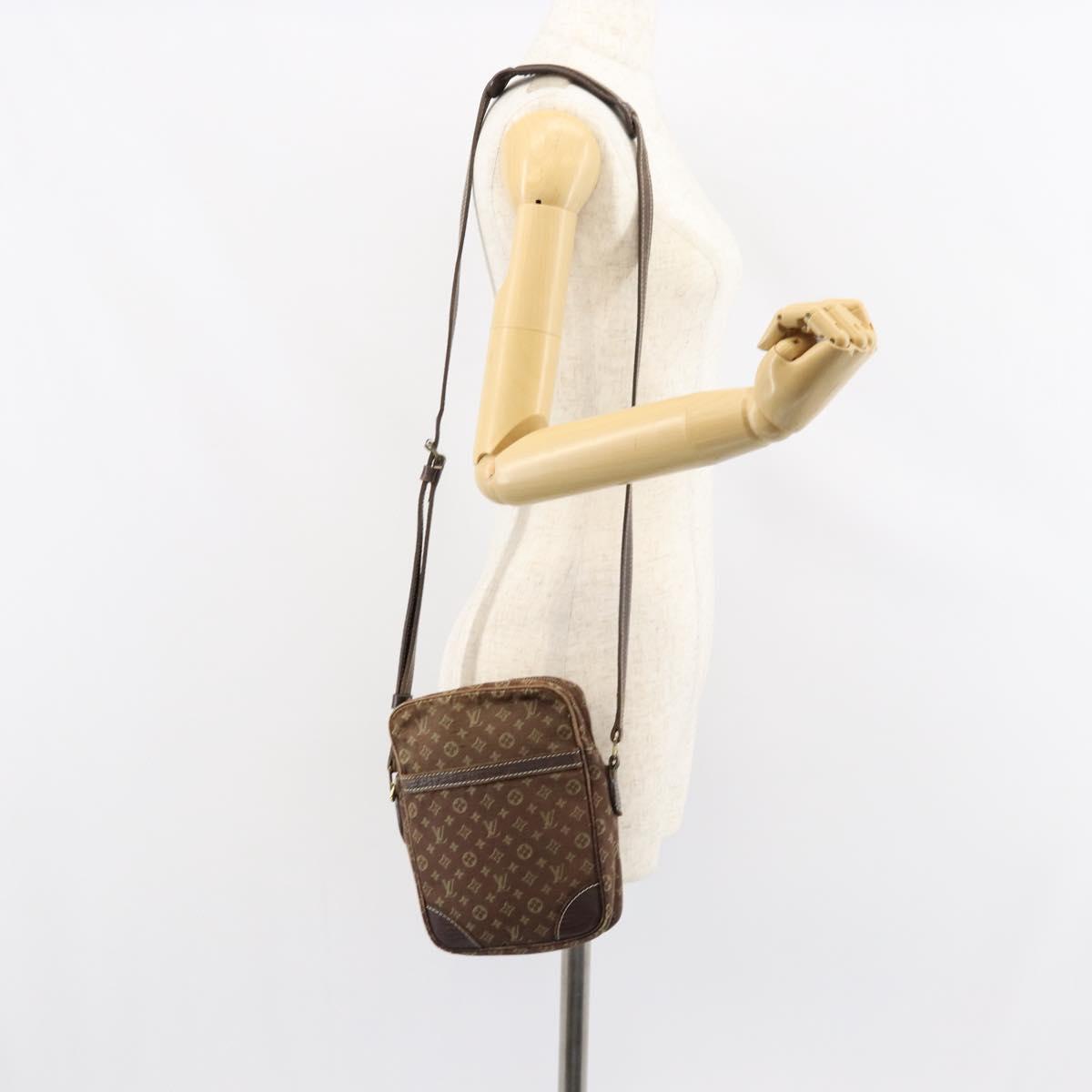 LOUIS VUITTON Monogram Mini Lin Danube Shoulder Bag Ebene M95228 LV Auth yk19789