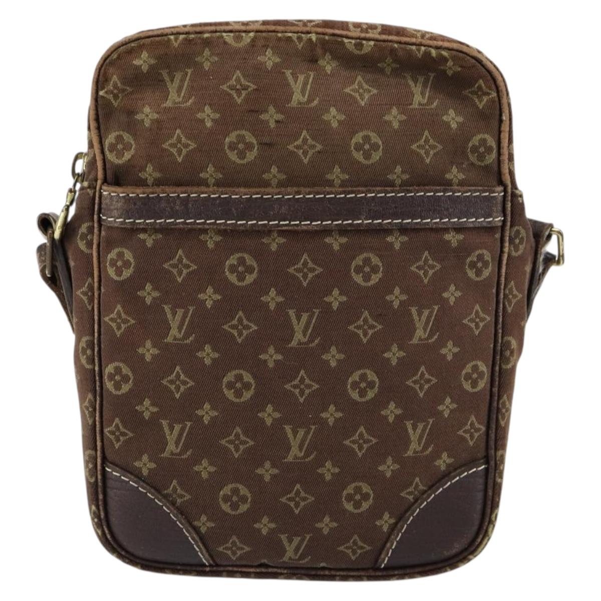 LOUIS VUITTON Monogram Mini Lin Danube Shoulder Bag Ebene M95228 LV Auth yk19789