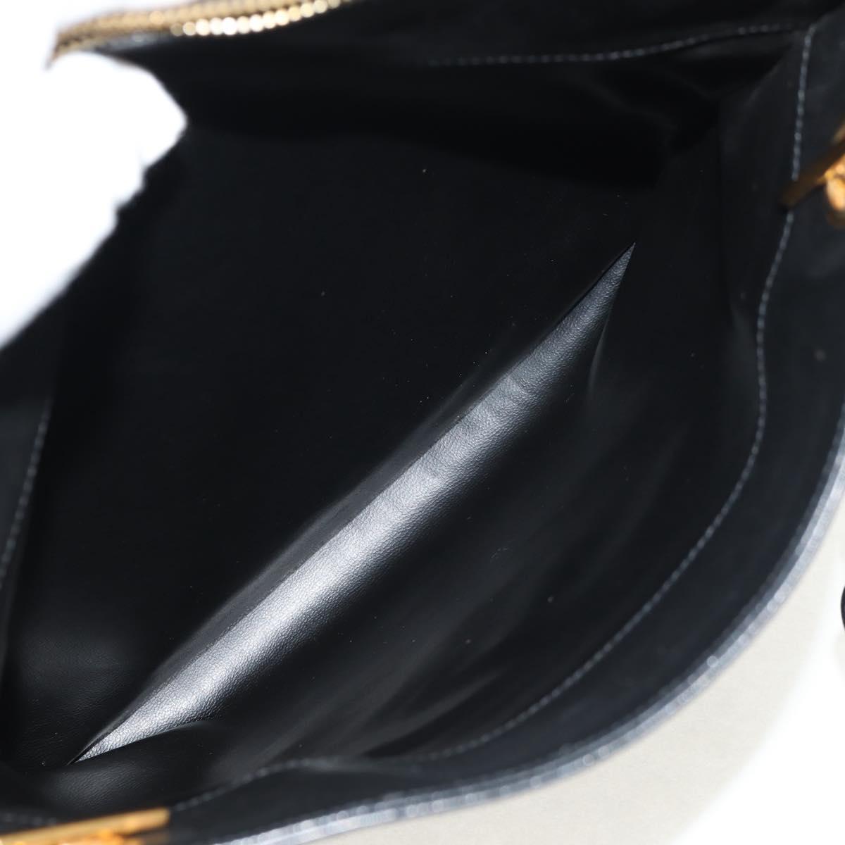 CHANEL COCO Mark Chain Shoulder Bag Lamb Skin Black Gold CC Auth yk19790V