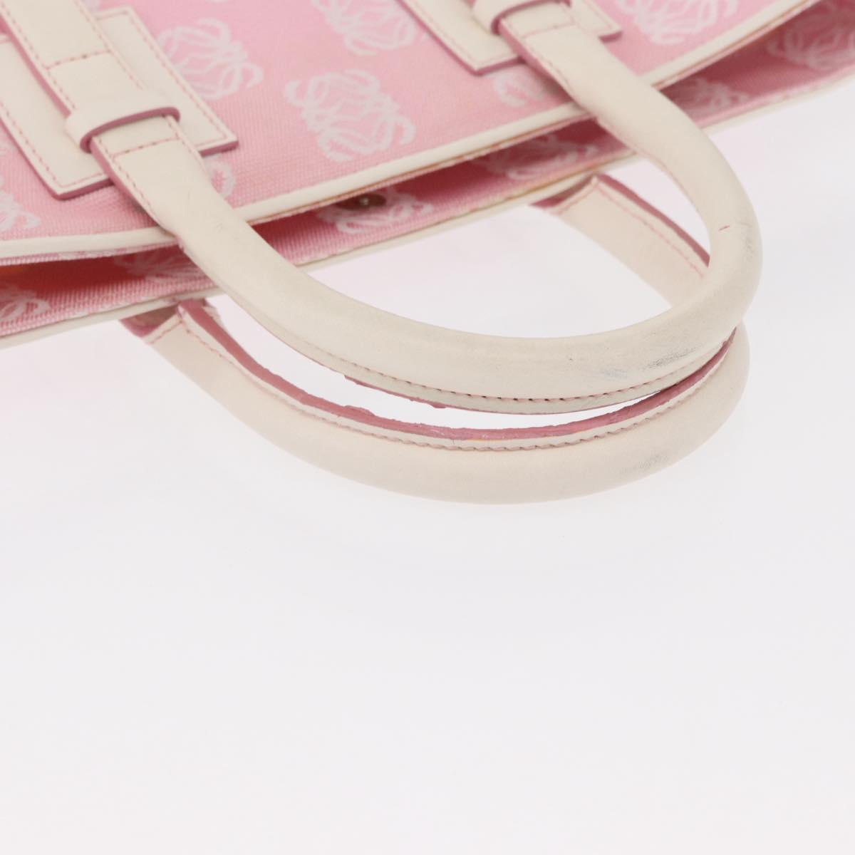 LOEWE Anagram Hand Bag Canvas Pink Silver Auth yk19791