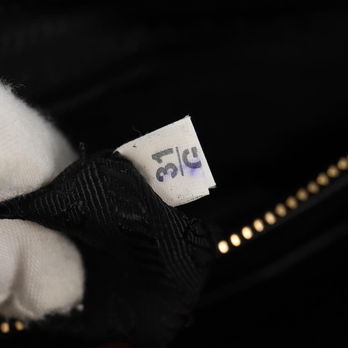 PRADA Galleria Hand Bag Safiano leather 2way Black Gold Auth yk19794V