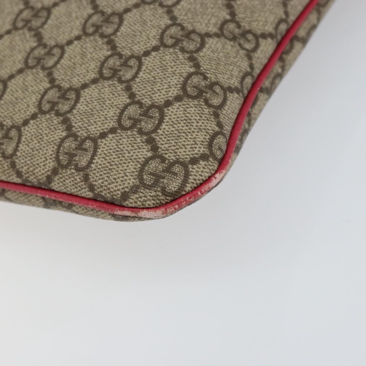 GUCCI GG Supreme Hand Bag PVC Beige 117551 Auth yk19795