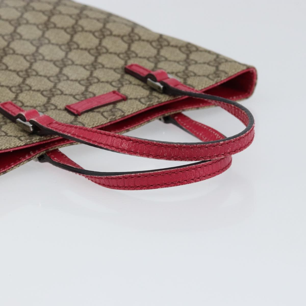 GUCCI GG Supreme Hand Bag PVC Beige 117551 Auth yk19795