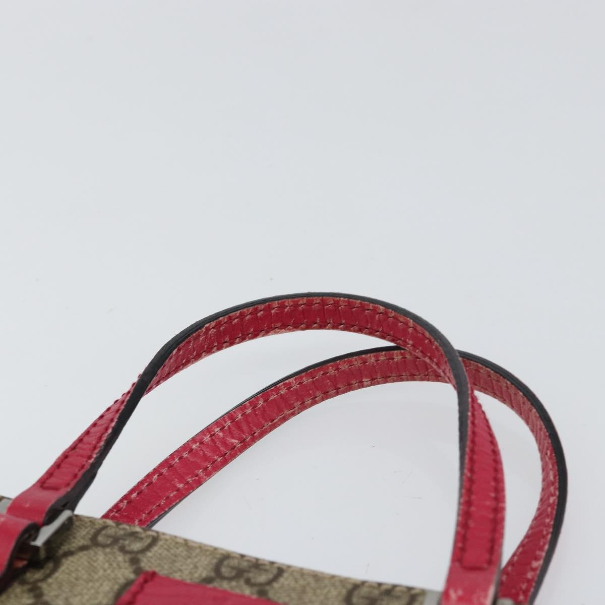 GUCCI GG Supreme Hand Bag PVC Beige 117551 Auth yk19795