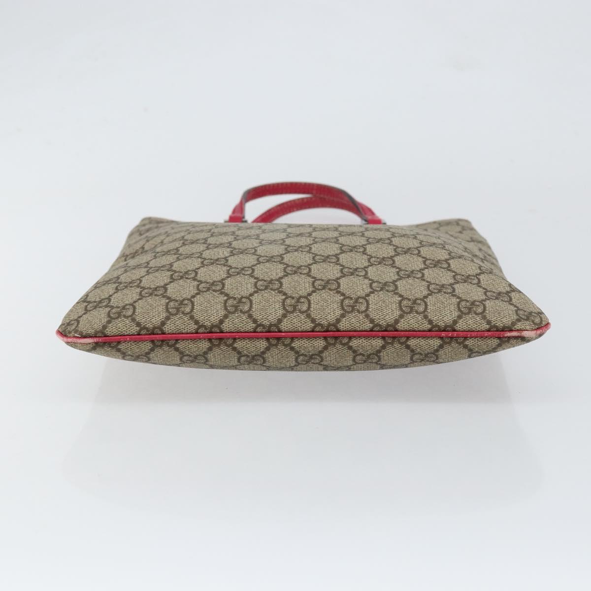 GUCCI GG Supreme Hand Bag PVC Beige 117551 Auth yk19795