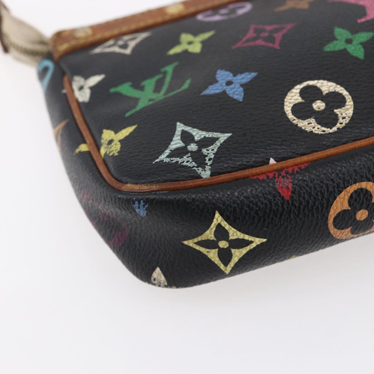LOUIS VUITTON Multicolor Pochette Accessoires Pouch Black M92648 LV Auth yk19799