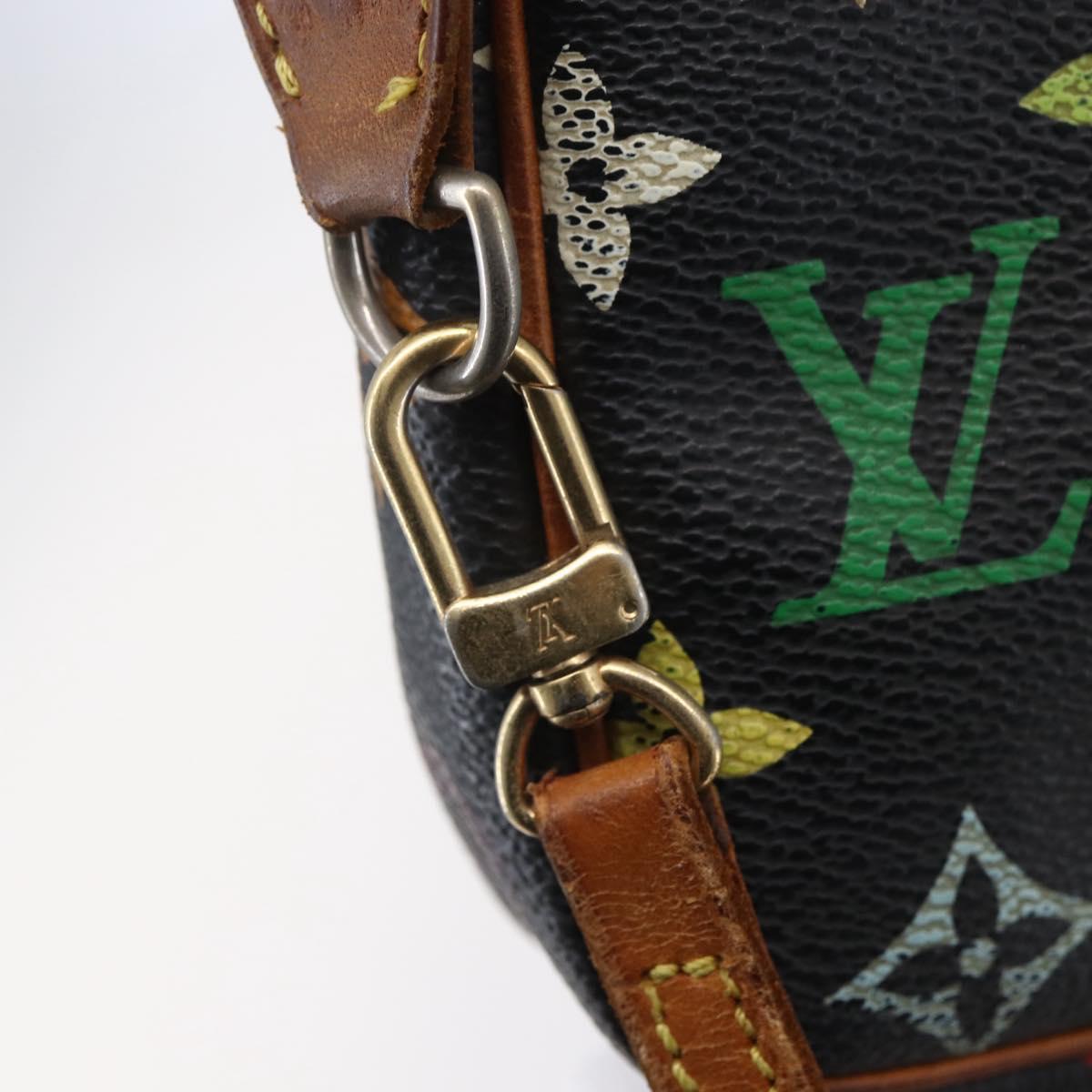 LOUIS VUITTON Multicolor Pochette Accessoires Pouch Black M92648 LV Auth yk19799