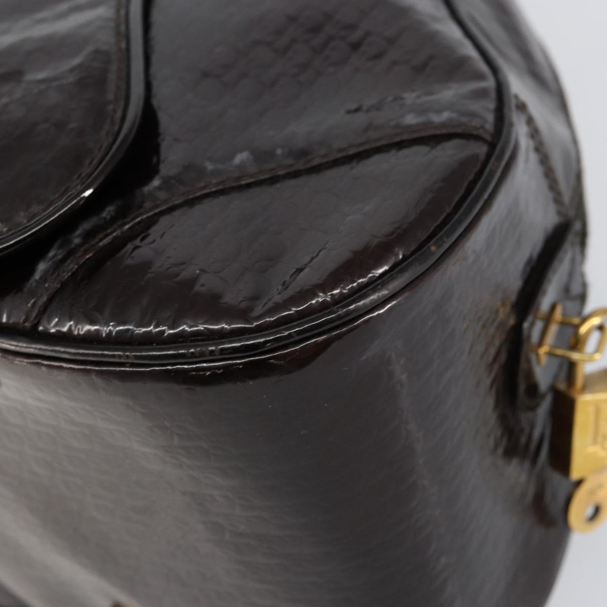 Christian Dior Double Saddle bag Trotter Canvas Hand Bag Brown Gold Auth yk19802