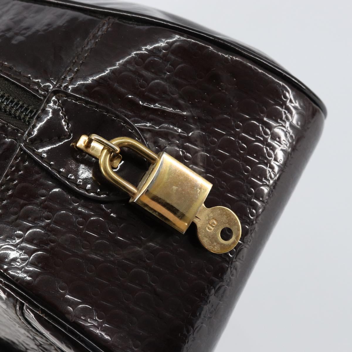 Christian Dior Double Saddle bag Trotter Canvas Hand Bag Brown Gold Auth yk19802