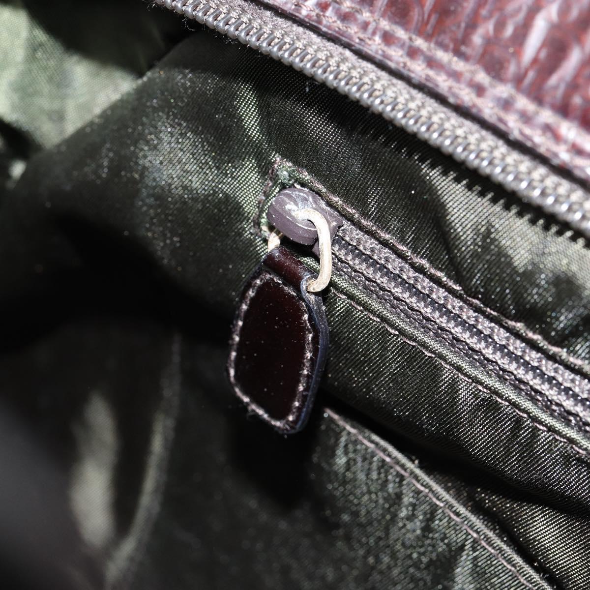 Christian Dior Double Saddle bag Trotter Canvas Hand Bag Brown Gold Auth yk19802