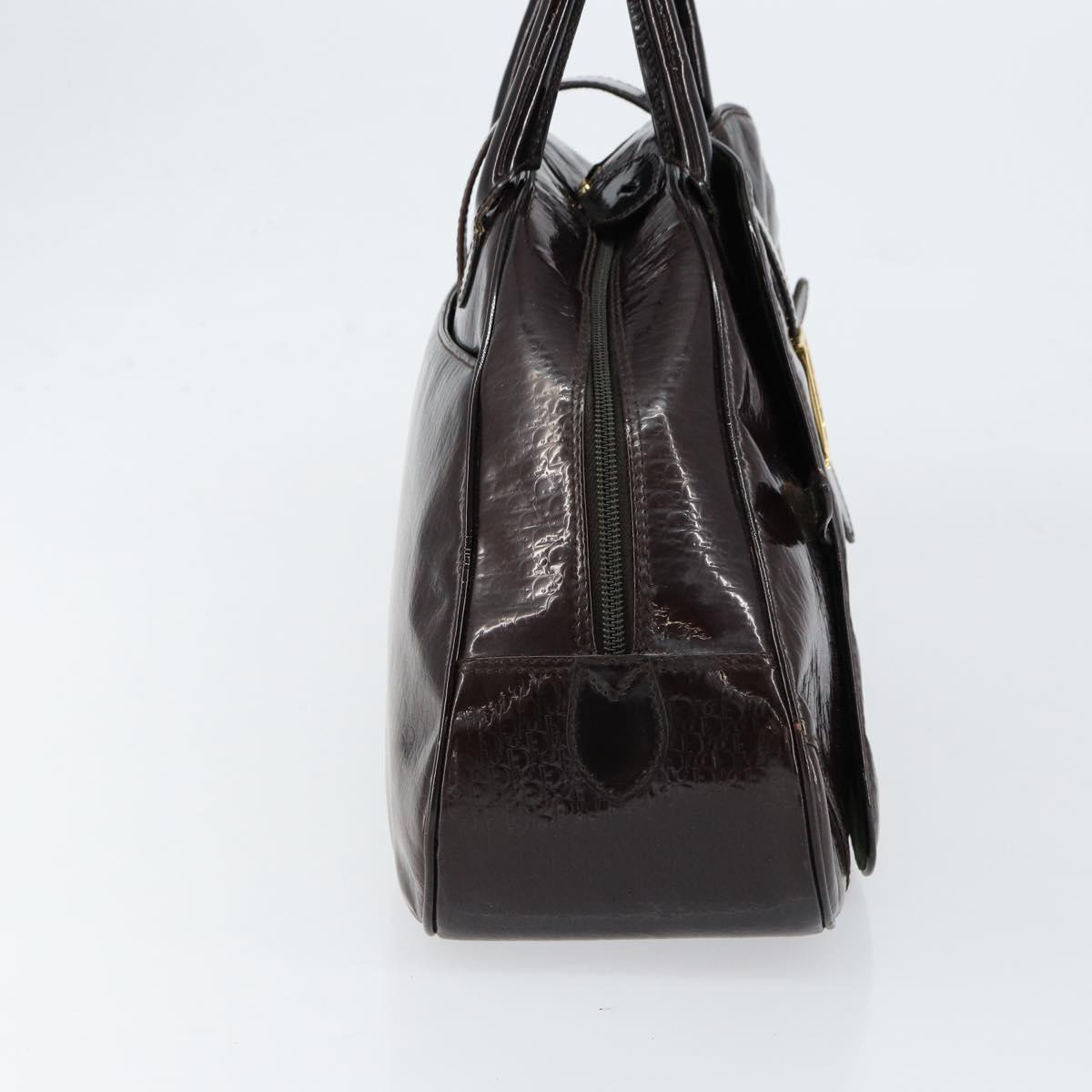 Christian Dior Double Saddle bag Trotter Canvas Hand Bag Brown Gold Auth yk19802