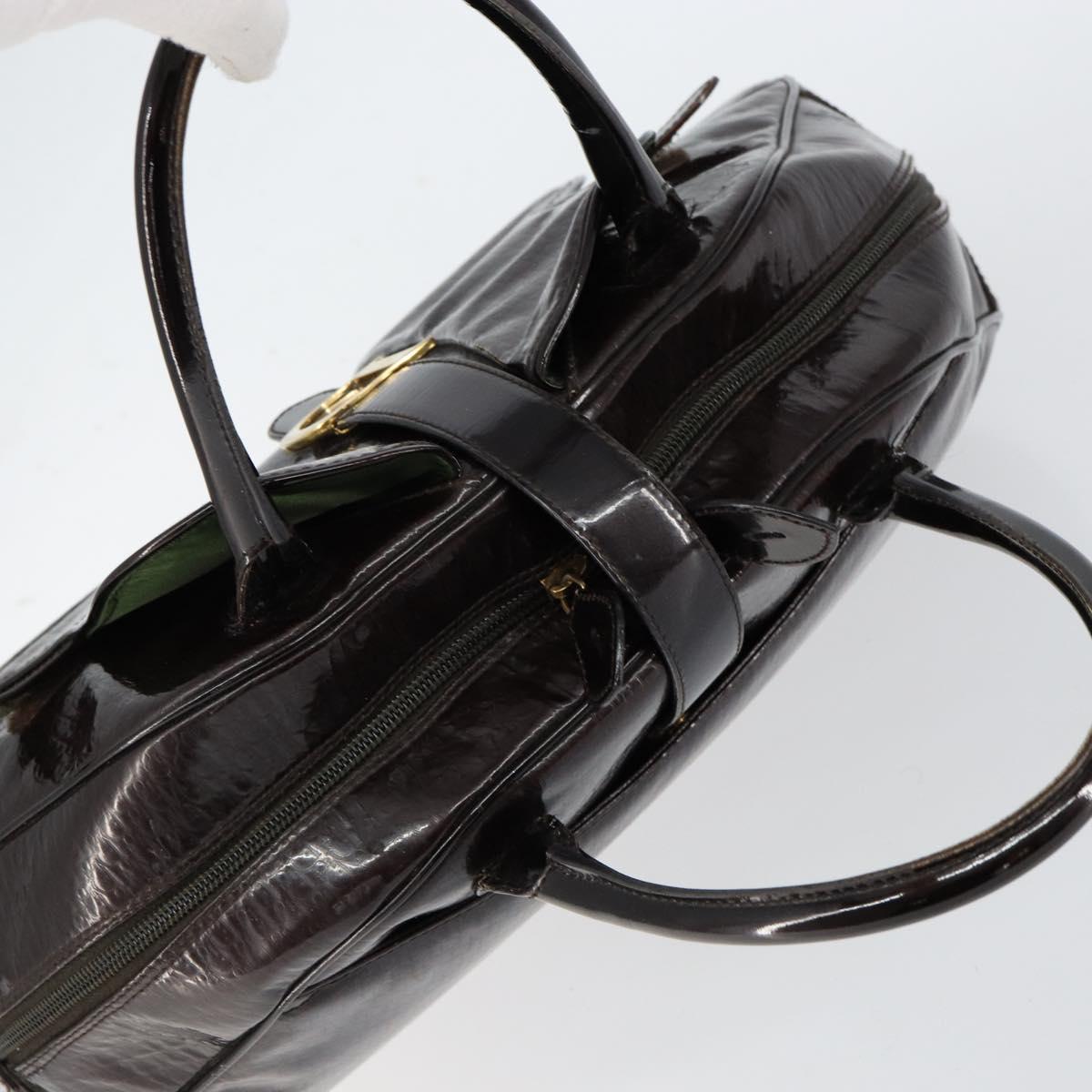 Christian Dior Double Saddle bag Trotter Canvas Hand Bag Brown Gold Auth yk19802