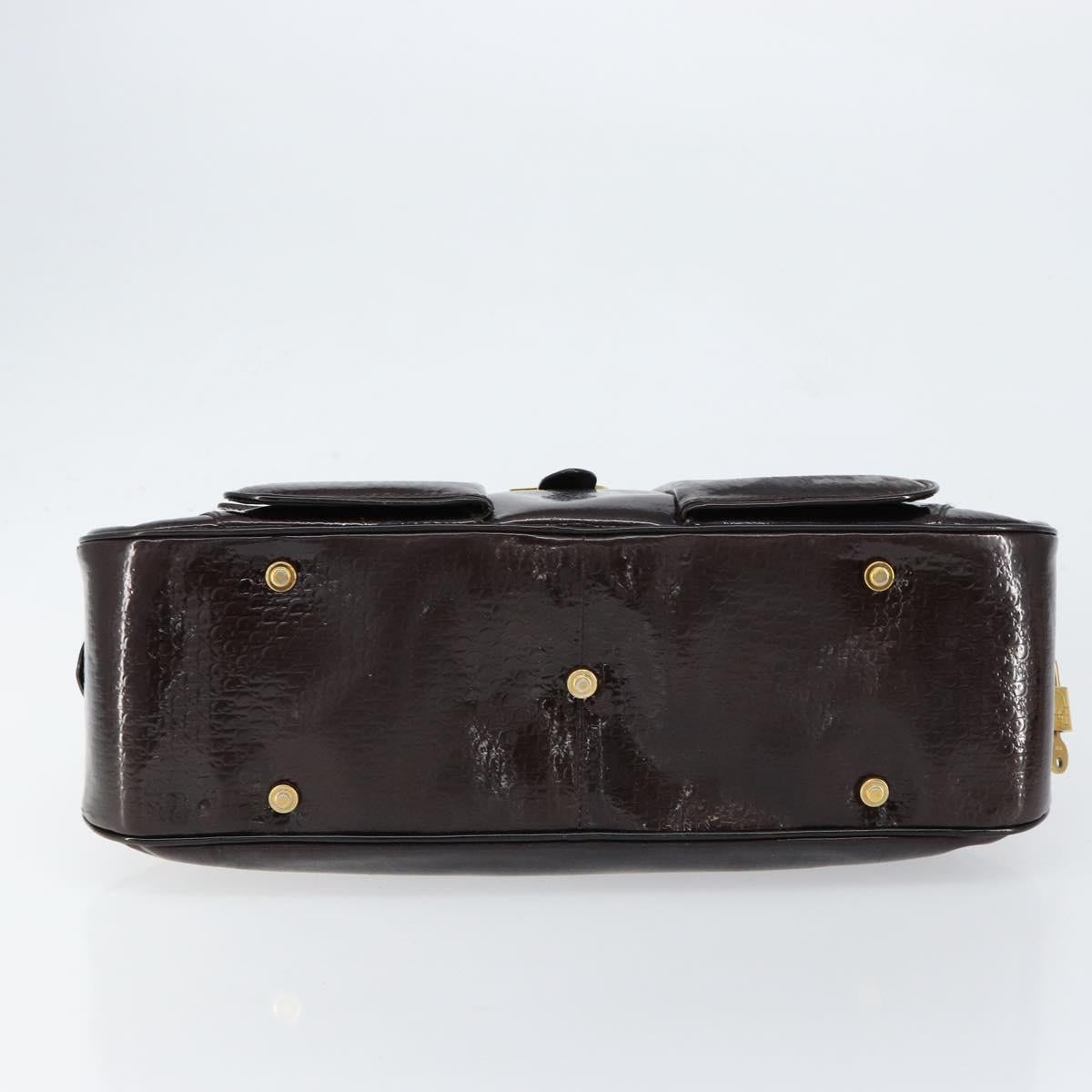 Christian Dior Double Saddle bag Trotter Canvas Hand Bag Brown Gold Auth yk19802