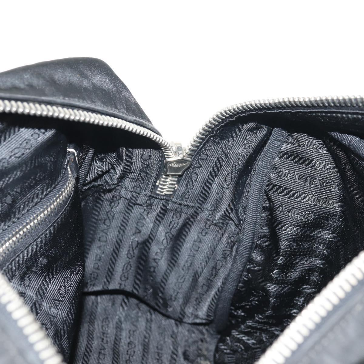 PRADA Shoulder Bag Nylon Black Silver Auth yk19806V