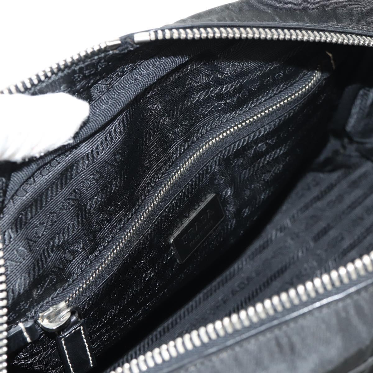 PRADA Shoulder Bag Nylon Black Silver Auth yk19806V