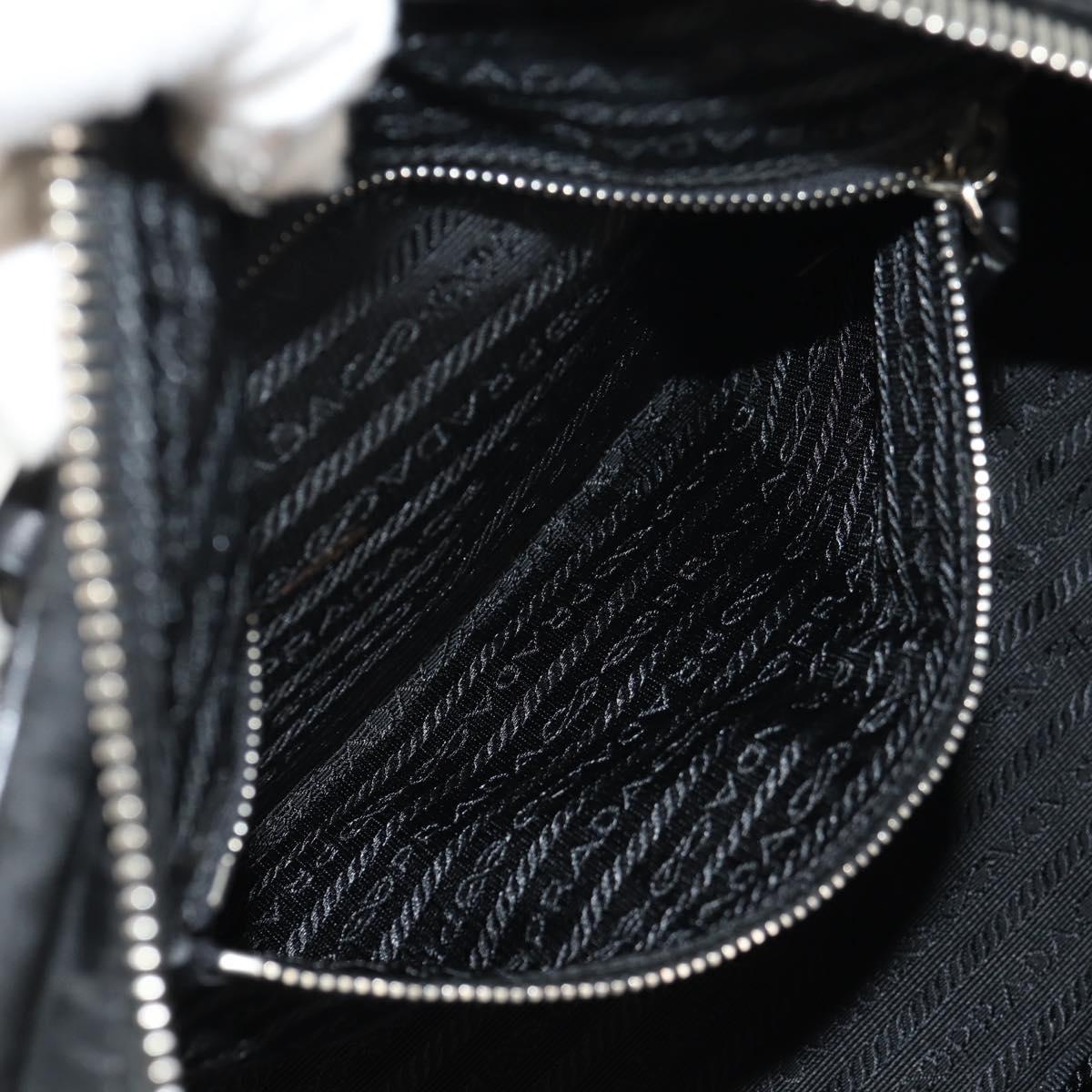 PRADA Shoulder Bag Nylon Black Silver Auth yk19806V