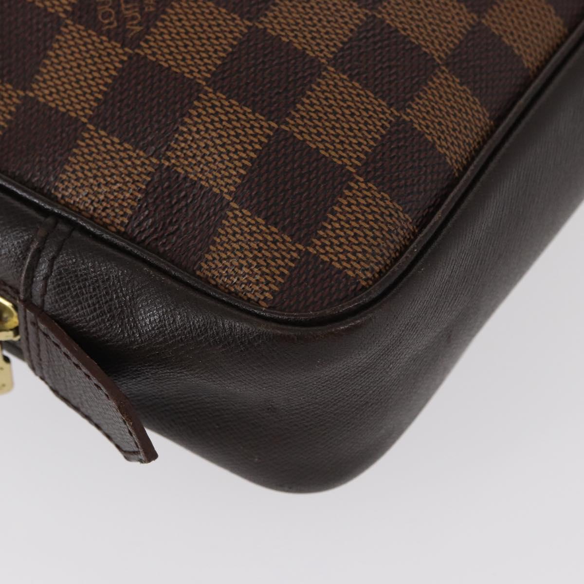 LOUIS VUITTON Damier Ebene Trousse Toilette 25 Clutch Bag N47624 LV Auth yk19812