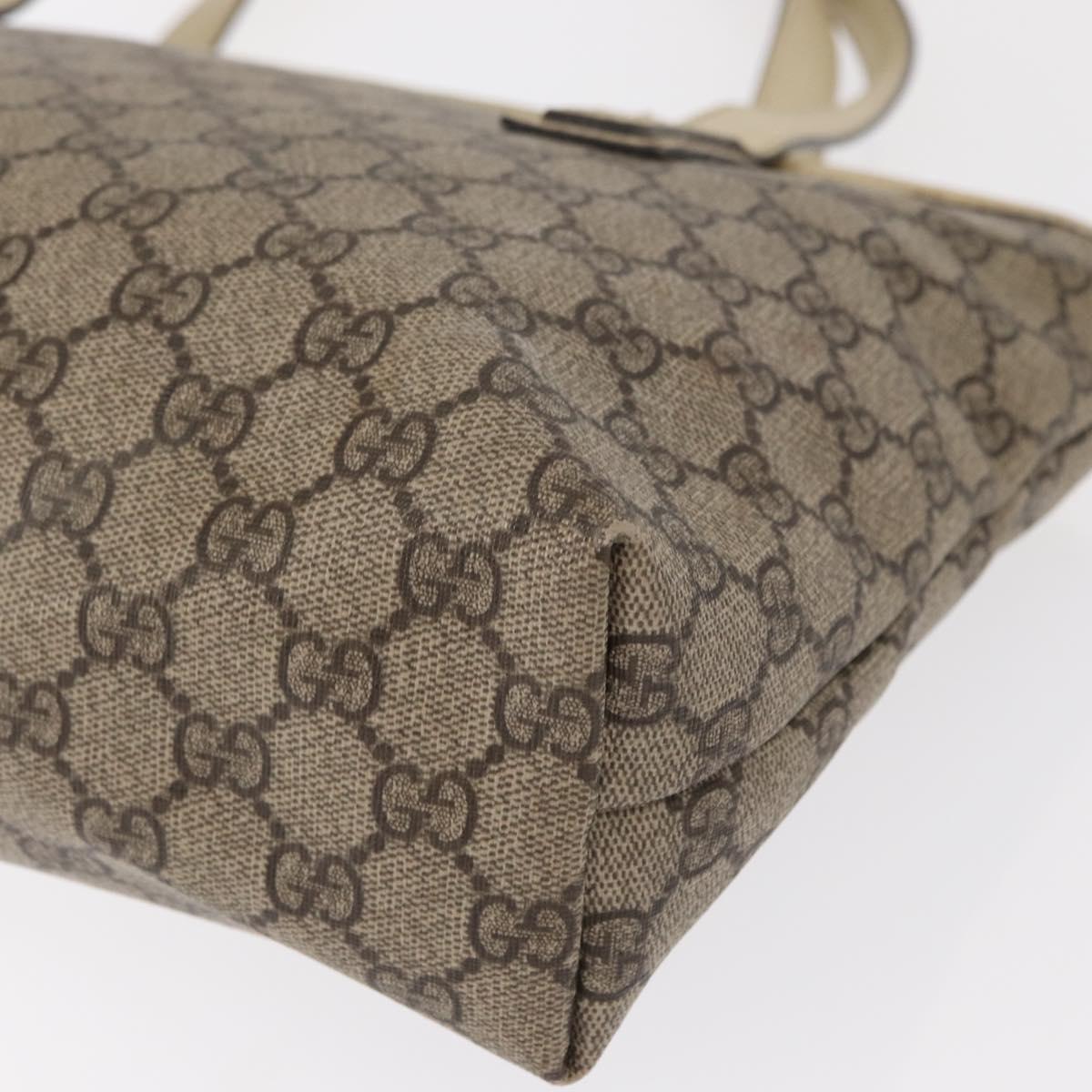 GUCCI GG Supreme Tote Bag PVC Beige 211138 Auth yk19814