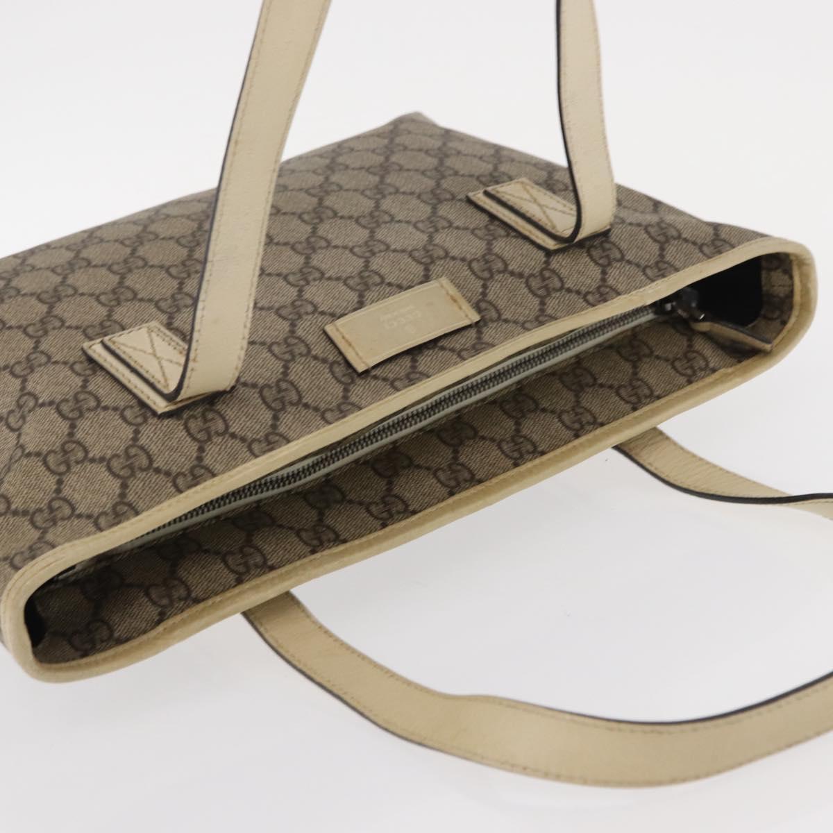 GUCCI GG Supreme Tote Bag PVC Beige 211138 Auth yk19814