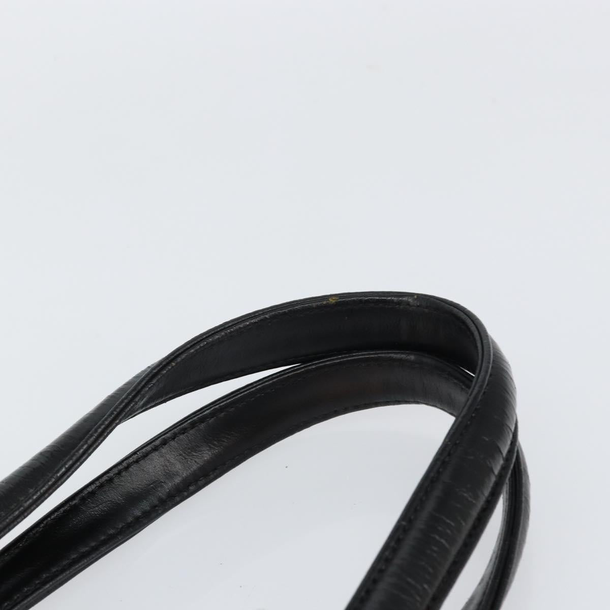 CHANEL Choco Bar Hand Bag Leather Black Silver CC Auth yk19815