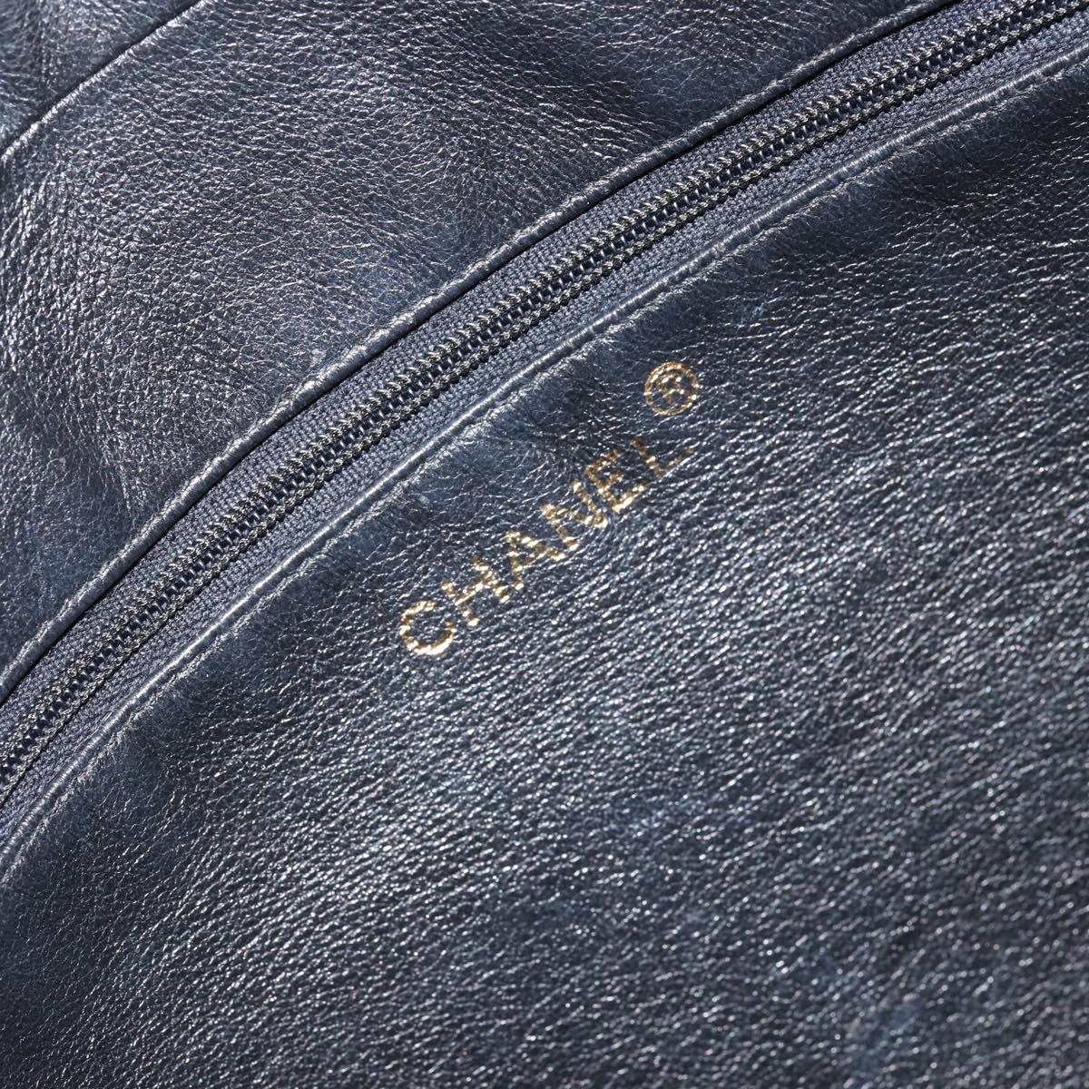 CHANEL Matelasse Shoulder Bag Lamb Skin Black Gold CC Auth yk19820