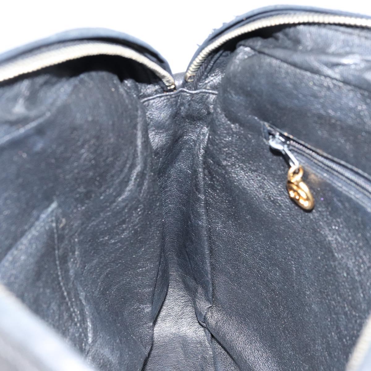 CHANEL Matelasse Shoulder Bag Lamb Skin Black Gold CC Auth yk19820