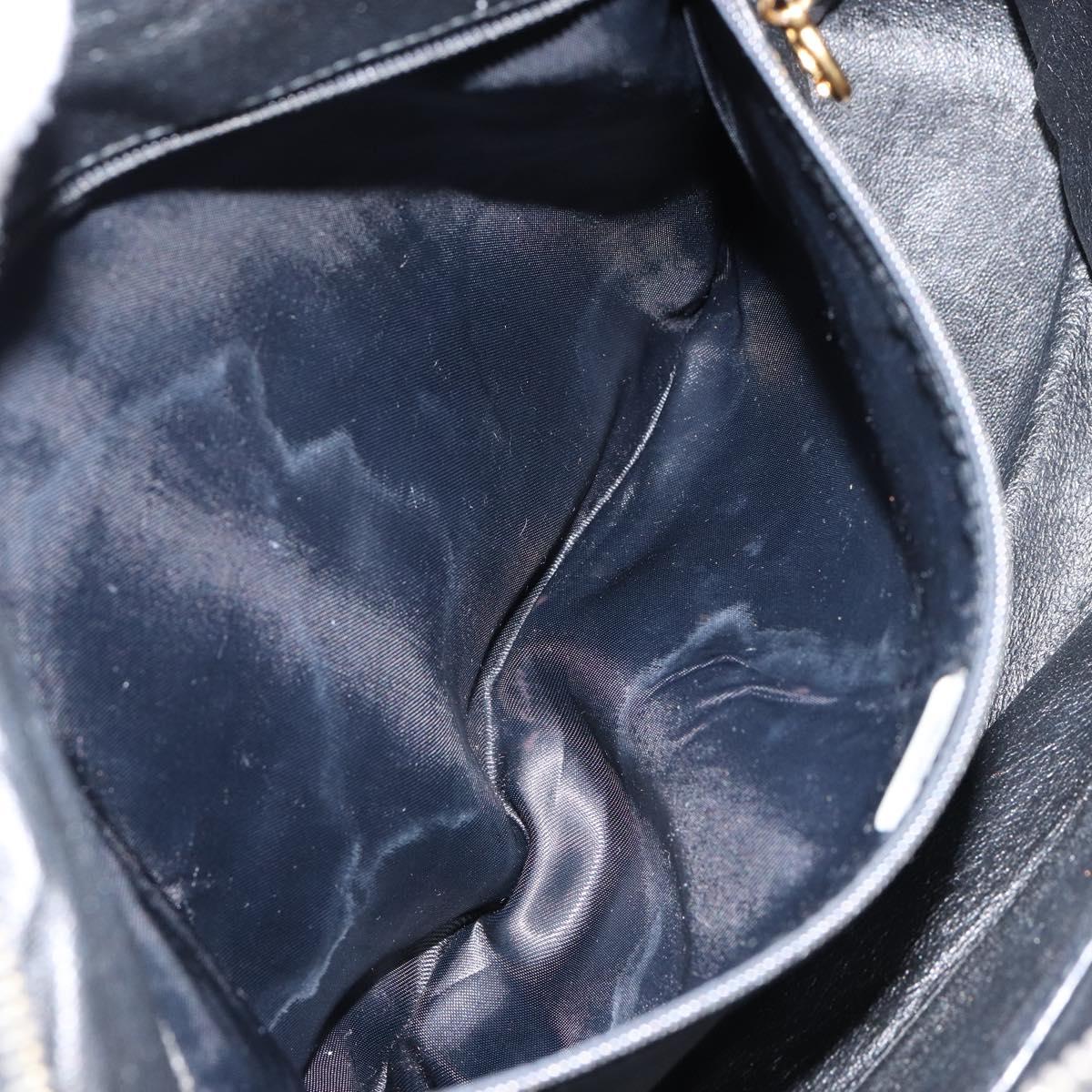 CHANEL Matelasse Shoulder Bag Lamb Skin Black Gold CC Auth yk19820