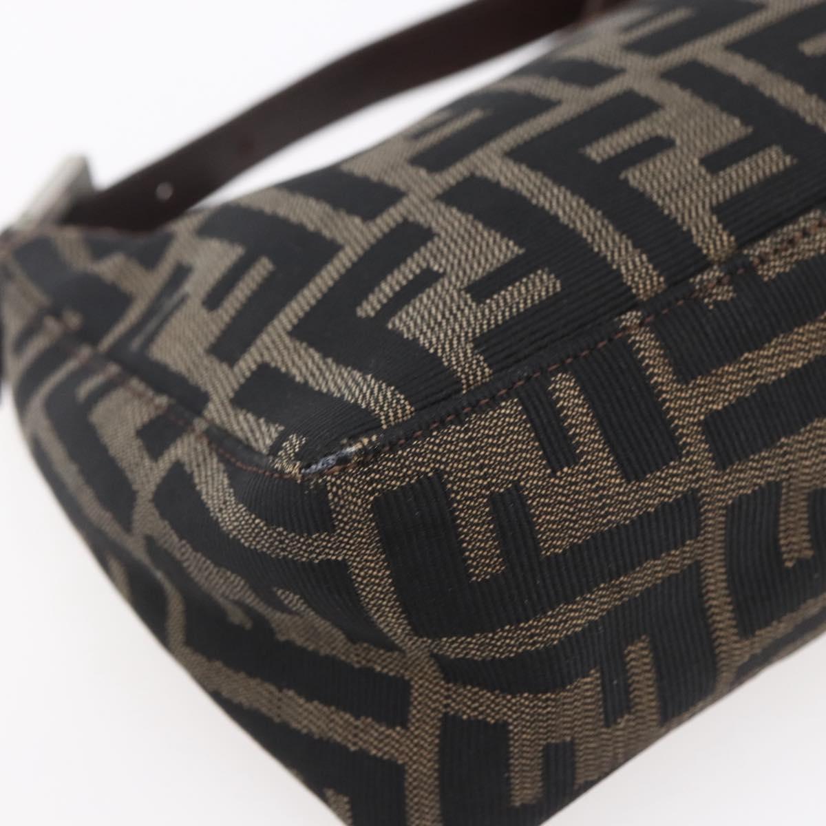 FENDI Zucca Canvas Hand Bag Black Brown Auth yk19821