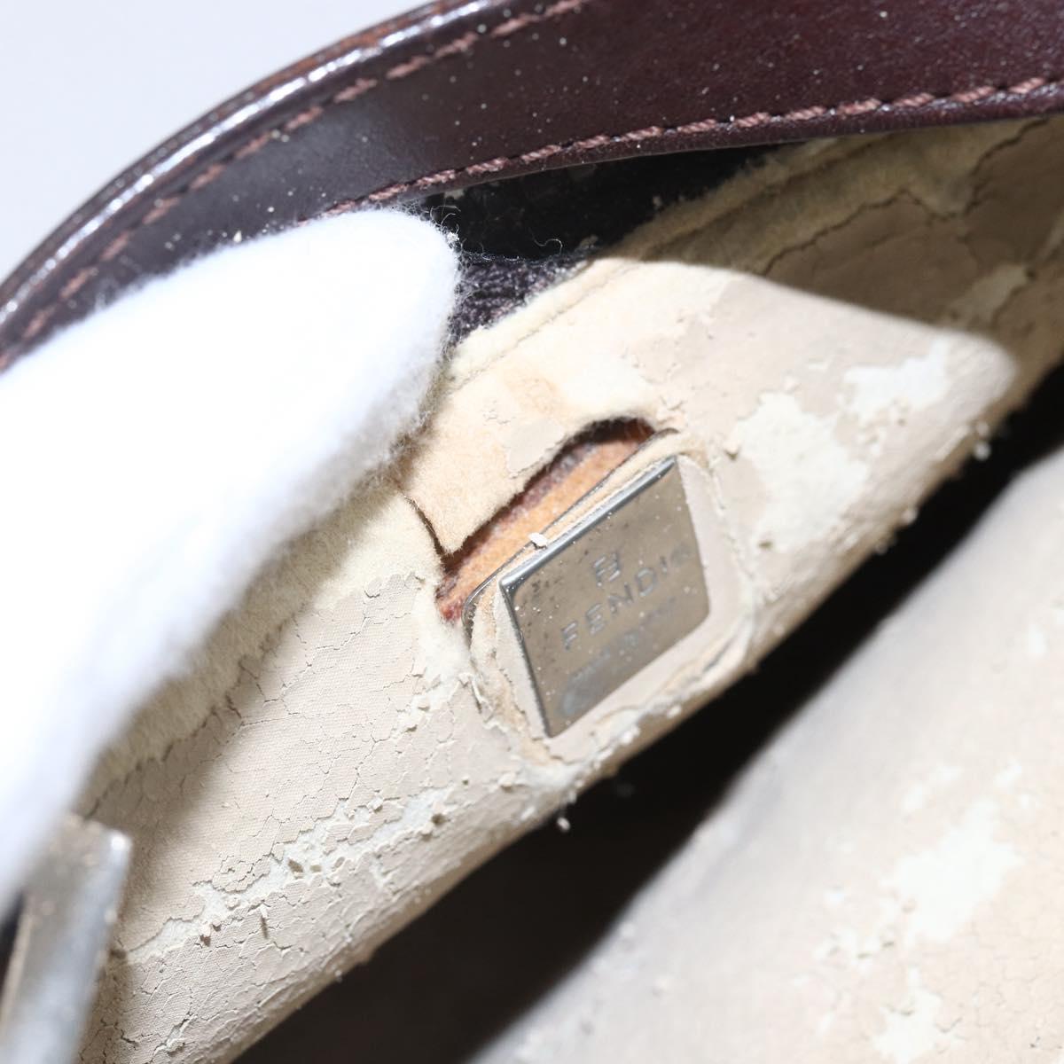 FENDI Zucca Canvas Hand Bag Black Brown Auth yk19821