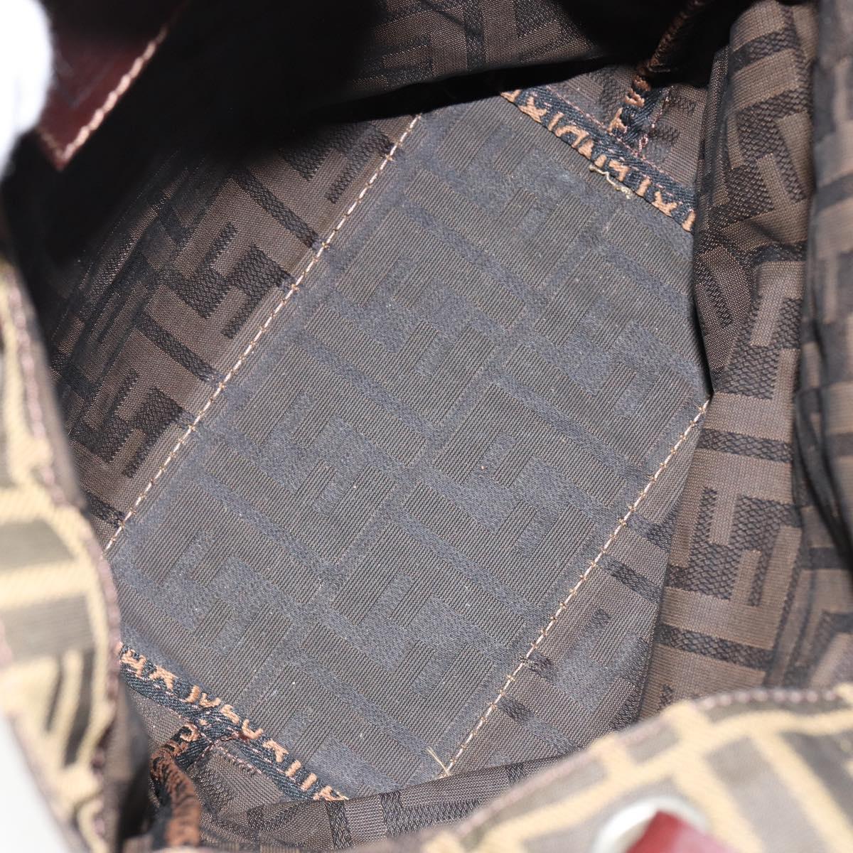 FENDI Zucca Canvas Hand Bag Black Brown Auth yk19822
