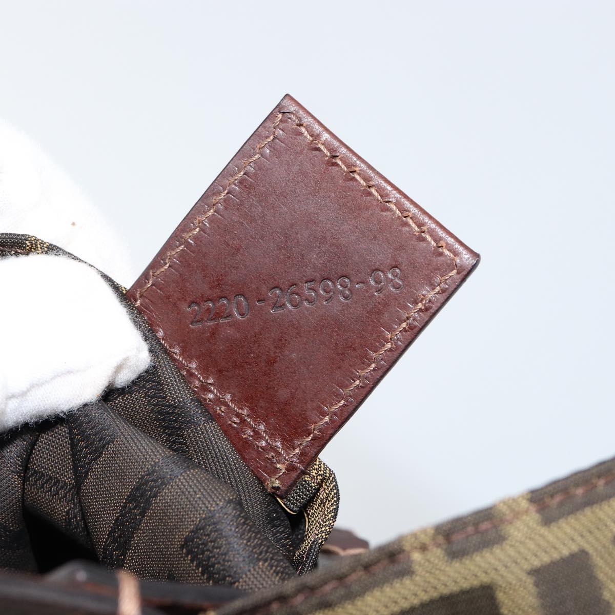 FENDI Zucca Canvas Hand Bag Black Brown Auth yk19822