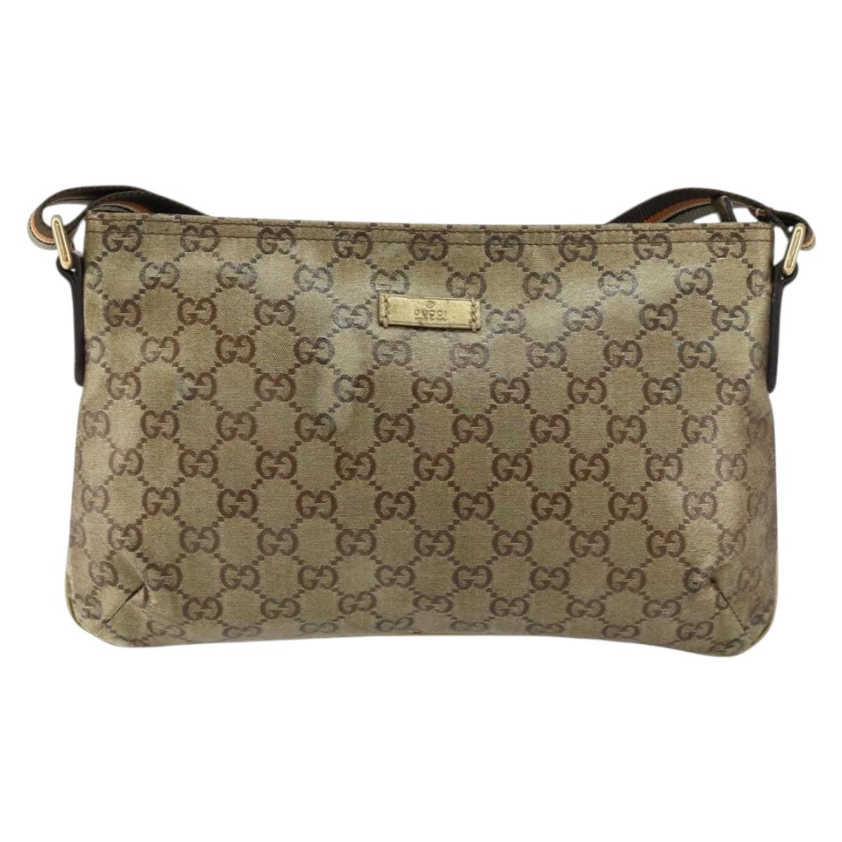 GUCCI GG Crystal Shoulder Bag Beige Gold 189749 Auth yk19824