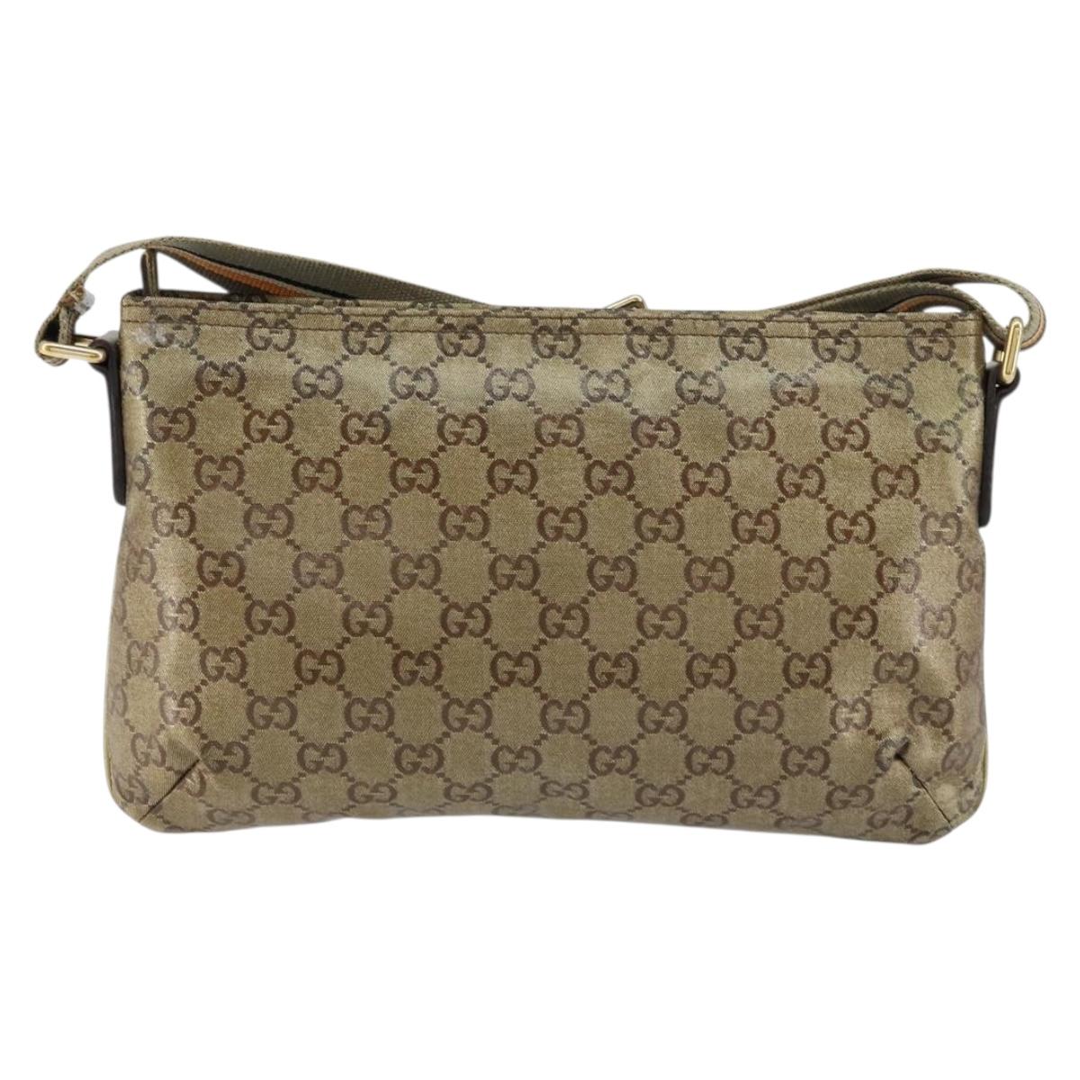 GUCCI GG Crystal Shoulder Bag Beige Gold 189749 Auth yk19824