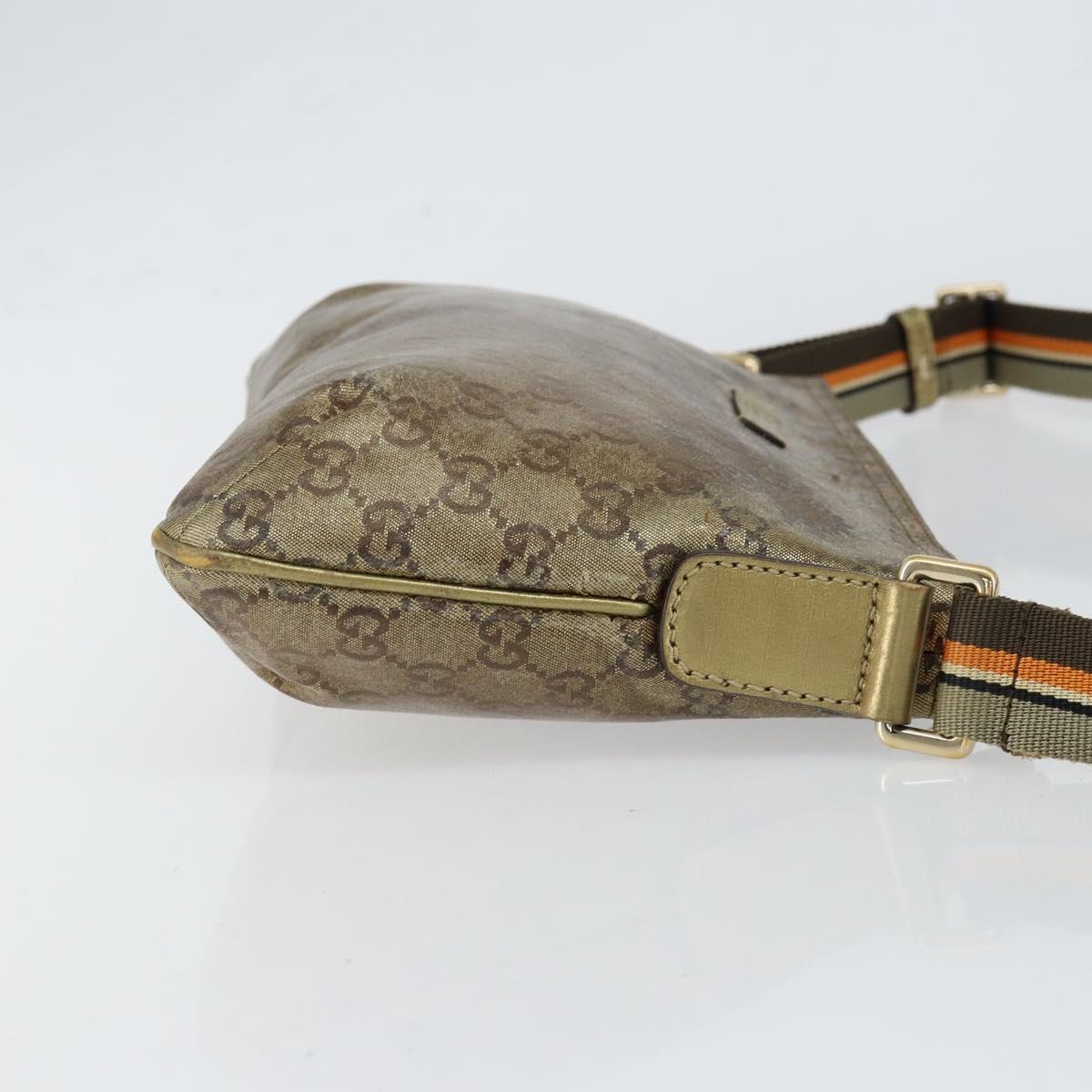 GUCCI GG Crystal Shoulder Bag Beige Gold 189749 Auth yk19824