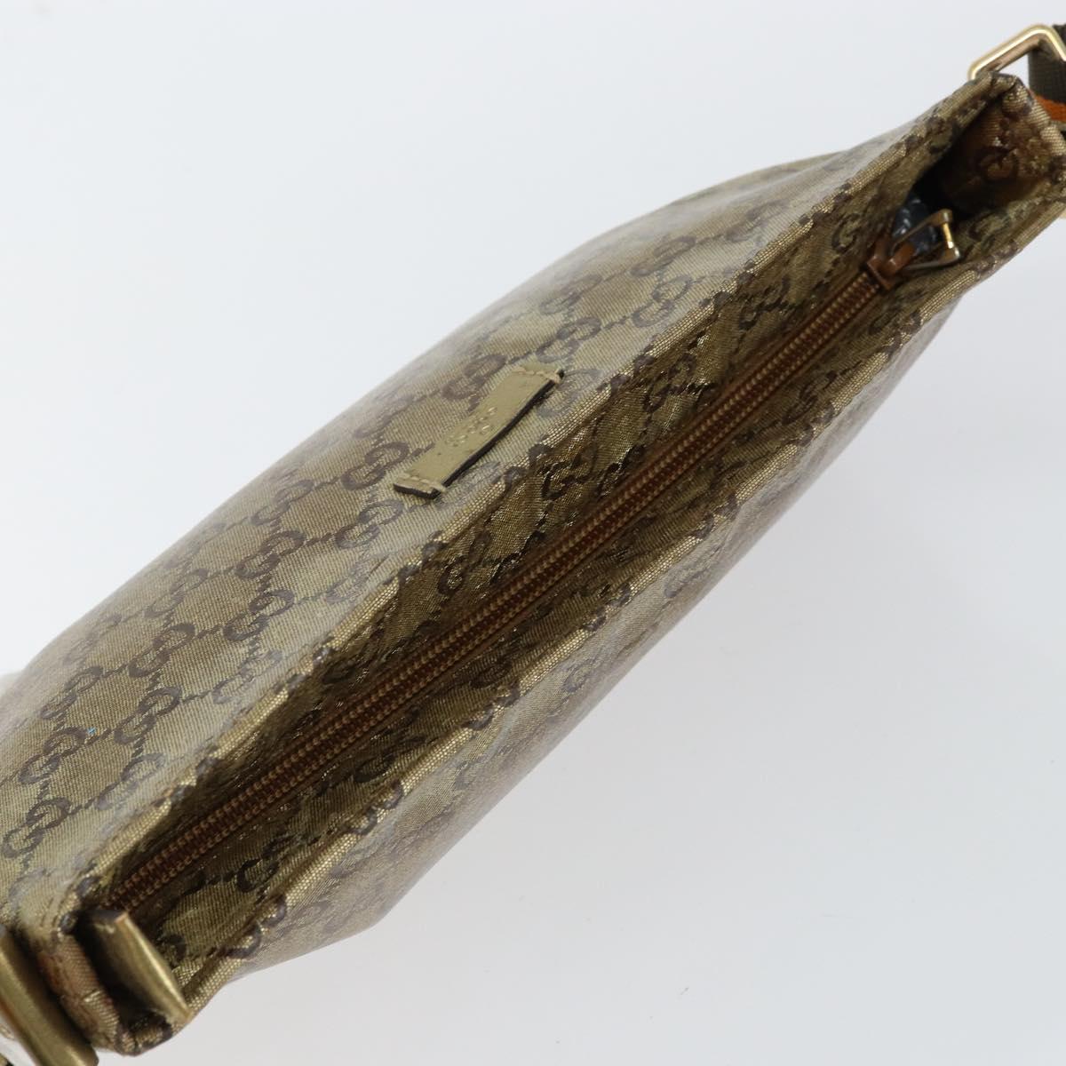 GUCCI GG Crystal Shoulder Bag Beige Gold 189749 Auth yk19824