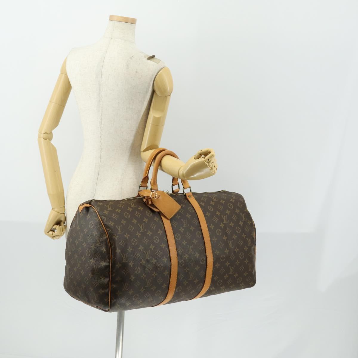 LOUIS VUITTON Monogram Keepall 55 Boston Bag M41424 LV Auth yk19832V