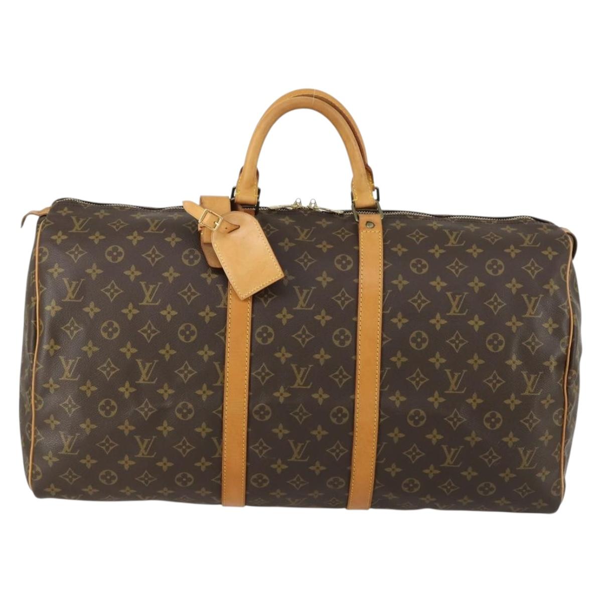 LOUIS VUITTON Monogram Keepall 55 Boston Bag M41424 LV Auth yk19832V