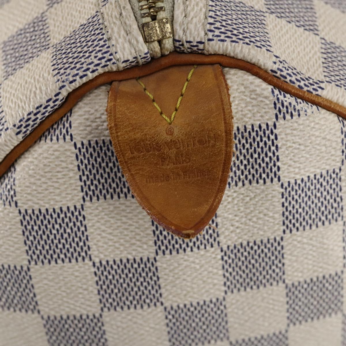 LOUIS VUITTON Damier Azur Speedy 35 Hand Bag N41535 LV Auth yk19840