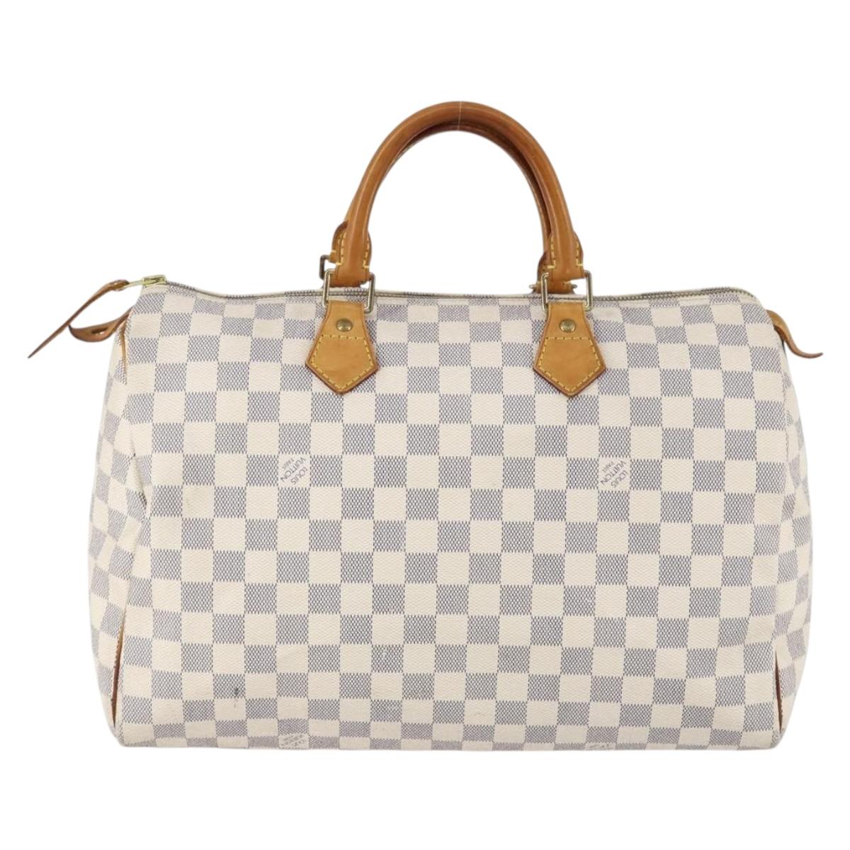 LOUIS VUITTON Damier Azur Speedy 35 Hand Bag N41535 LV Auth yk19840