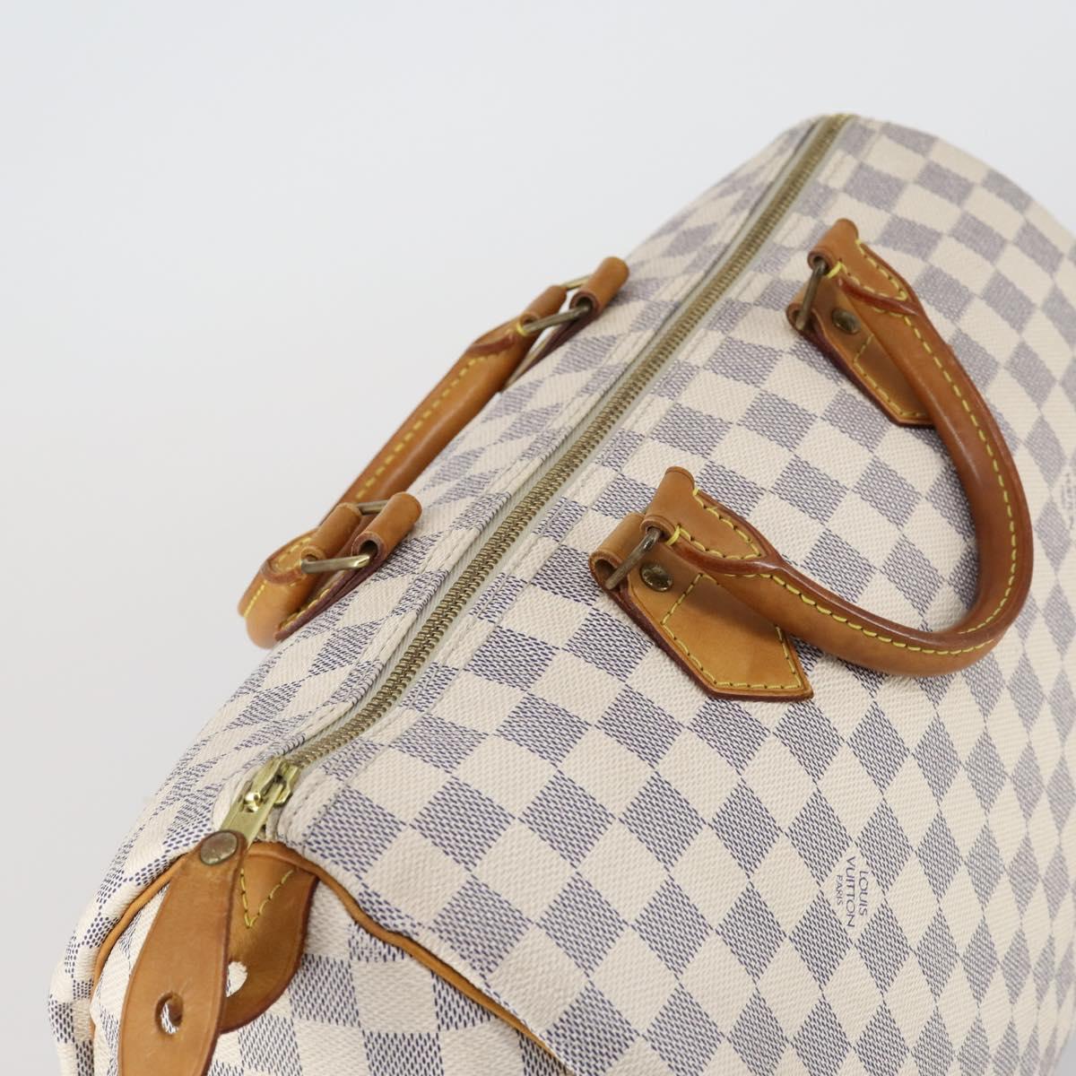 LOUIS VUITTON Damier Azur Speedy 35 Hand Bag N41535 LV Auth yk19840