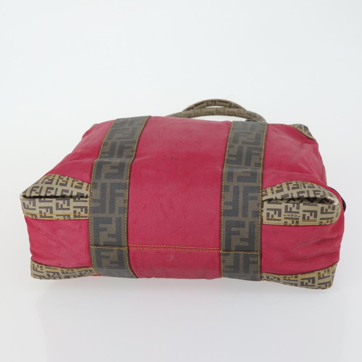 FENDI Hand Bag Coated Canvas Pink Gold Auth yk19843