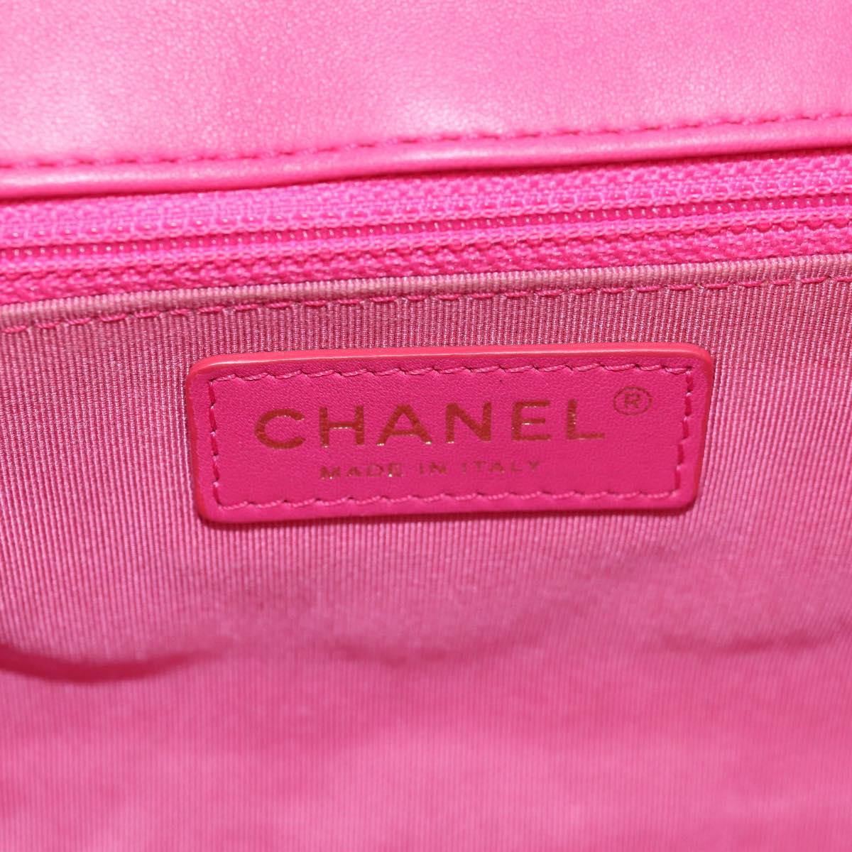 CHANEL Matelasse Chain Shoulder Bag Lamb Skin Pink Gold CC Auth yk19844SAM