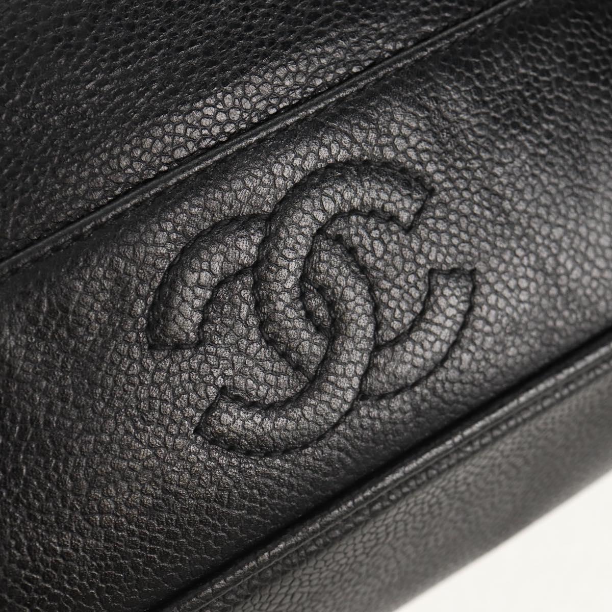 CHANEL Triple Coco Backpack Caviar Skin Black Gold CC Auth yk19848V