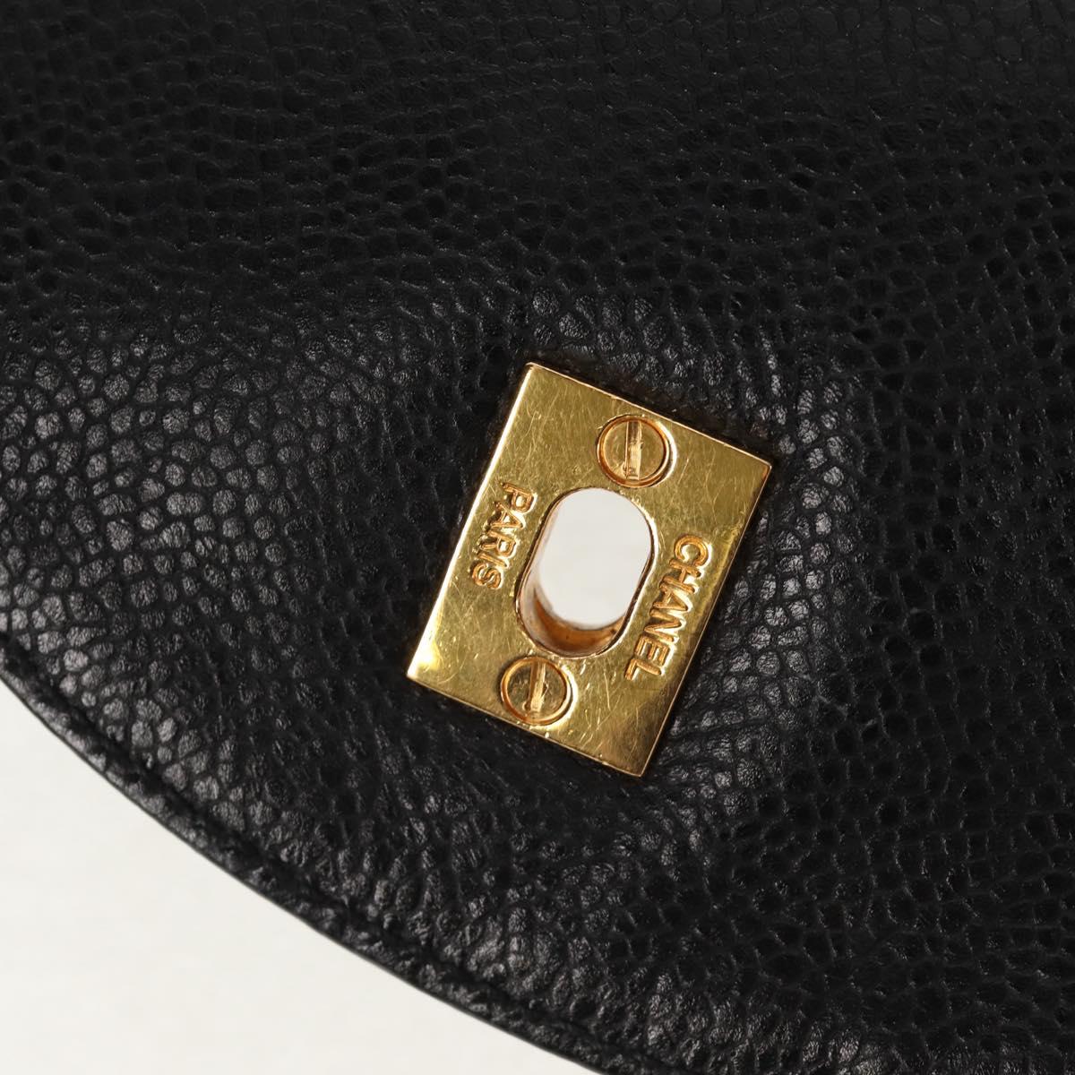 CHANEL Triple Coco Backpack Caviar Skin Black Gold CC Auth yk19848V