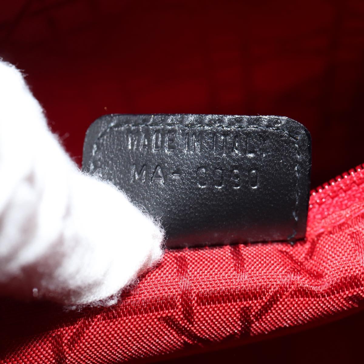 Christian Dior Canage Lady Dior Hand Bag Lamb Skin Black Gold Auth yk19860V